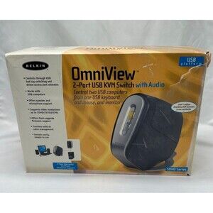 BELKIN OmniView SOHO F1DS102U 2-Port External KVM Switch w Audio- NO FLASH CABLE